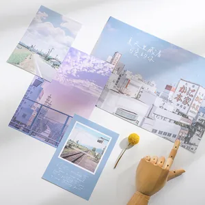 Lot de cartes de décoration murale de style ins avec paysages urbains et scènes esthétiques