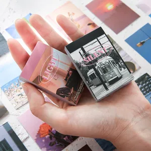 Mini ins style aesthetic scrapbooking stickers in LIGHT and SILENT cover designs