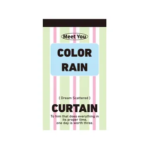 Pastel color rain series Korean style notepad with green and pink vertical stripes