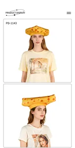 Détails de deux styles de chapeaux en éponge jaune en forme de fromage pour cosplay