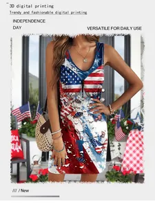 Détails de l'imprimé papillon et drapeau américain sur la robe pour l'Independence Day
