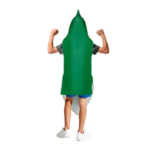 Funny green pea pod costume for adults made of soft cotton for party performances