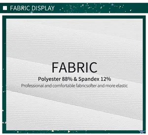 Close-up of white 88% polyester and 12% spandex fabric showing soft knitted texture