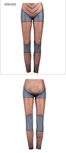 Vorder- und Rückansicht der Damen-Leggings mit 3D-Druck mittelalterlicher Ritterrüstung