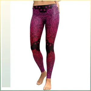 Leggings Donna Stampa Digitale Mandala a Vita Alta Sollevamento Glutei Controllo Pancia Pantaloni Yoga Fitness Palestra