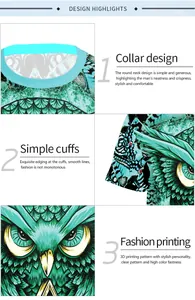 Détails macro du t-shirt imprimé hibou 3D montrant le col rond et les finitions