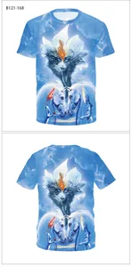 Vue avant et arrière du t-shirt avec impression 3D de chouette et cheval blanc
