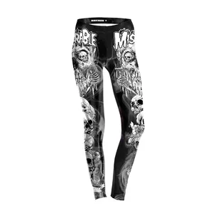 Women's High Waisted Leggings 3D Digital Printed Polyester Spandex Pants For Yoga Sport Party Novelty Beef Skull Clover Forest Camo