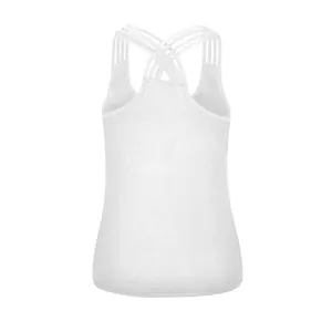 White skull print camisole for women with stylish criss-cross back and open back design
