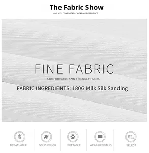 Detail of 180G milk silk sanding fabric showing breathable and soft texture