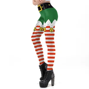 Kerstlegging voor dames met feestelijke rood-witte strepen en een riempatroonontwerp