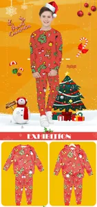 Detail eines Weihnachts-Kinder-Hoodie-Sets mit festlichen 3D-Cartoon-Mustern