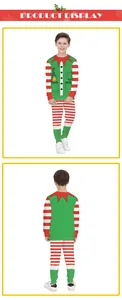 Front and back view of Christmas children's tracksuit with 3D digital cartoon print detail