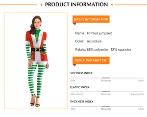 Détail de la composition du tissu de la combinaison de Noël avec 88 % de polyester épais