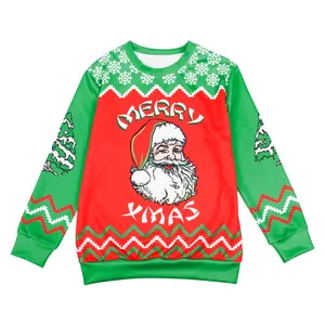 Kids Christmas tracksuit featuring vintage Santa Claus print and Merry Xmas lettering
