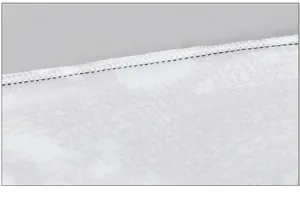 Primer plano de tejido textil de calidad con costuras negras limpias y textura de tejido