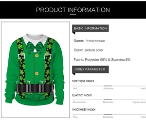 Infographic showing St. Patrick's Day hoodie fabric blend and material properties