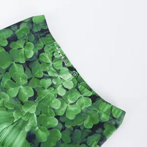 Leggings de mujer para San Patricio con tréboles verdes y tejido de 88% de poliéster