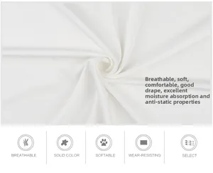 Detail of white breathable fabric texture showing soft touch and antistatic properties