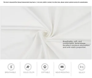 Close-up of white breathable fabric texture showing soft drape and anti-static features