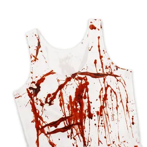 Robe moulante sans manches avec imprimé sanglant pour costume de Halloween