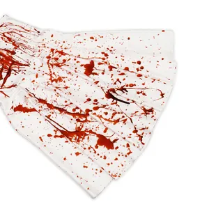 Robe plissée de zombie infirmière pour Halloween avec motif de taches de sang réaliste