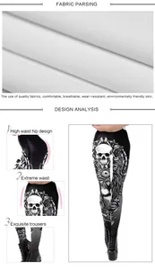 Vista detallada de los leggings de yoga de cintura alta con estampados 3D para mujer