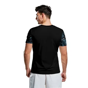 Camiseta de hombre con estampado de calavera 3D, mangas de galaxia y cuello redondo