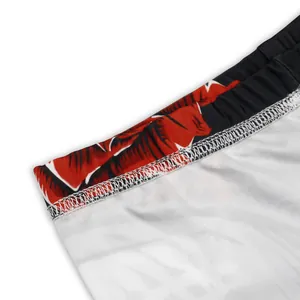 Macro view of high-elastic skull print leggings showing premium double-needle stitching