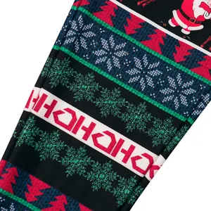 Conjunto de chándal navideño infantil con estampados de Papá Noel y HOHOHO en negro