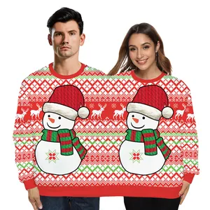 Αστείο Ενωμένο Hoodie για Ζευγάρια Άσχημο Χριστουγεννιάτικο Πουλόβερ για Φίλους Διπλή Στρογγυλή Λαιμόκοψη Ψηφιακή Εκτύπωση Πουλόβερ Μακρύ Μανίκι Ρούχα για Πάρτι
