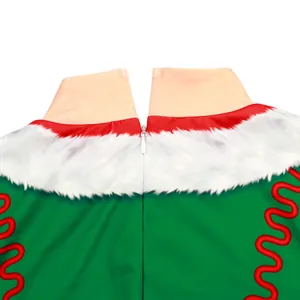 Combinaison de Noël avec motifs rouges et blancs festifs et fermeture éclair invisible