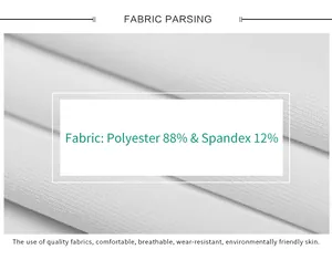 Close-up of white 88% polyester and 12% spandex breathable fabric texture for jumpsuits
