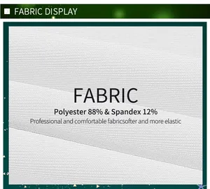 Detail of soft 88% polyester and 12% spandex fabric showing flexible knit texture