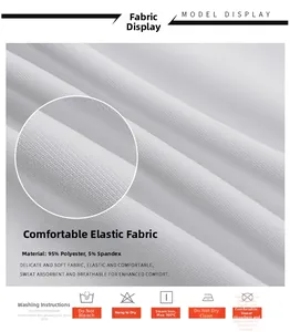 Dettaglio ravvicinato della trama a coste in tessuto bianco 95% poliestere e 5% spandex