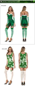 Vues avant et arrière de bodys sexy pour la Saint-Patrick avec imprimés trèfles