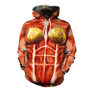 3D-Hoodie mit Muskelanatomie-Druck und realistischem medizinischem Organ-Design für Damen
