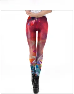Details von 3D-Galaxie- und Geometrie-Yoga-Leggings mit schlanker Passform
