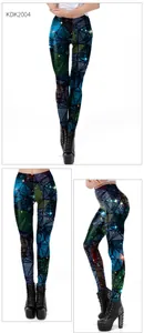 Detailansicht der hoch taillierten Yoga-Leggings mit geometrischem Sternenhimmel-Druck