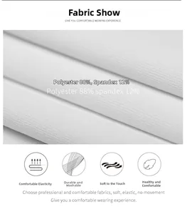 Detail of white ribbed fabric made of 88% polyester and 12% spandex with high elasticity