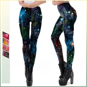 Damen Galaxie Geometrisch 3D Digitaldruck Leggings Hohe Taille Yoga Hose Push Up Elastische Sport Fitness Hose