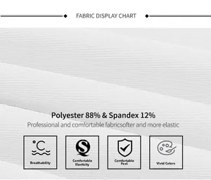 Detailed fabric view of breathable 88% polyester and 12% spandex white jersey knit shirt