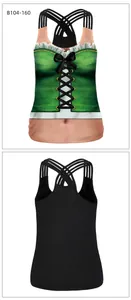 Detailed front and back view of a 3D floral printed halter top with multi-strap design