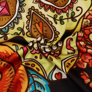 Slim fit long sleeve jumpsuit featuring 3D bohemian mandala print with vivid colors