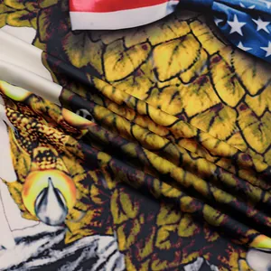 Eagle claw T-shirt with US flag elements and digital scale print on smooth fabric