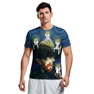 Van Gogh T-Shirt für Herren mit künstlerischem Sternennacht-Druck und Grafik