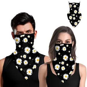 Tour de cou respirant avec imprimé marguerites et boucles d'oreilles pour le soleil