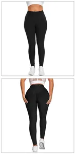 Detail of high-waist yoga leggings featuring honeycomb texture and scrunch butt lifting effect