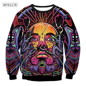 Detaillierte Flachbildansicht des 3D-Digital-Totenkopf-Drucks auf dem Sweatshirt