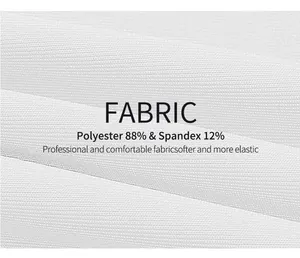 Détail de la texture 88 % polyester et 12 % élasthanne pour le t-shirt d'été blanc